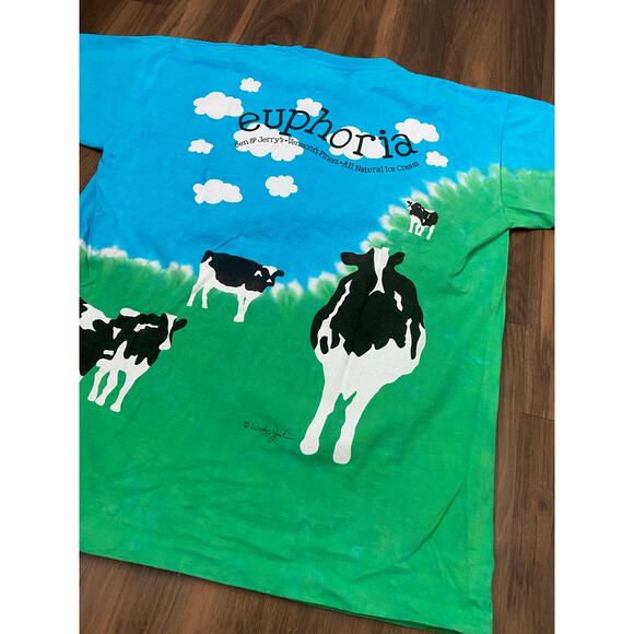 VTG 90s Liquid Blue Ben & Jerry's Euphoria Woody Jackson all-over print tee L - Picture 4 of 6